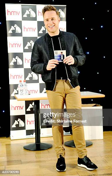 Olly Murs meets fans and signs copies of his new album '24 hrs' at HMV Intu Trafford Centre on November 16, 2016 in Manchester, England.