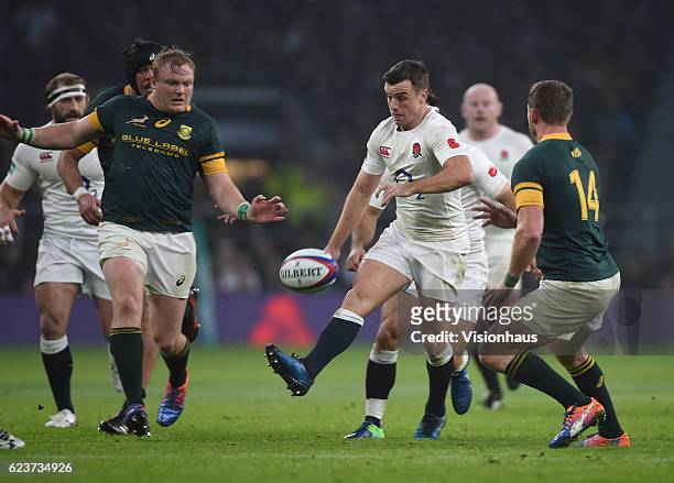 George Ford of England during the Old Mutual Wealth Series match between England and South Africa at Twickenham Stadium on November 12, 2016 in...