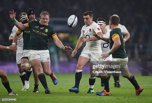 George Ford of England during the Old Mutual Wealth Series match between England and South Africa at Twickenham Stadium on November 12, 2016 in...