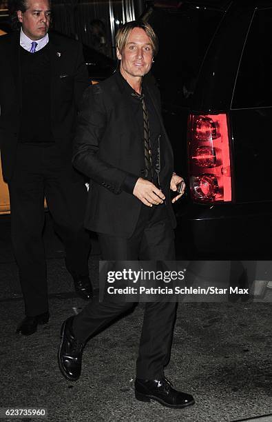 Musician Keith Urban is seen on November 16, 2016 in New York City.