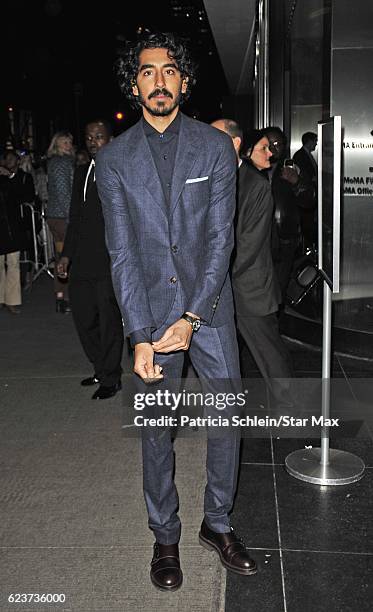 Actor Dev Patel is seen on November 16, 2016 in New York City.