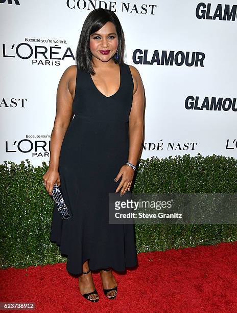 Mindy Kaling arrives at the Glamour Women Of The Year 2016 at NeueHouse Hollywood on November 14, 2016 in Los Angeles, California.