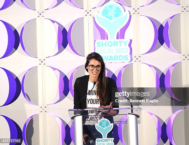 2016ish With Liz Plank receives the Best in News and Media award during the 1st Annual Shorty Social Good Awards at Apella on November 16, 2016 in...