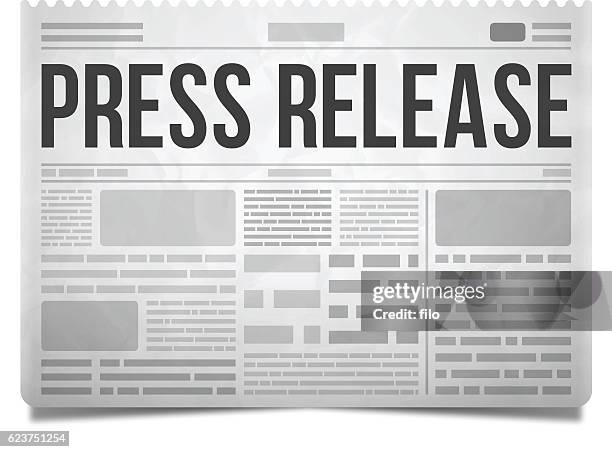 ilustrações de stock, clip art, desenhos animados e ícones de press release newspaper - primeira página de jornal