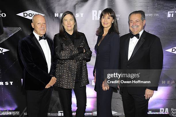 Norman Foster, Jenny Holzer, Paula Liveris and Andrew Liveris attend Royal Academy America Gala Honoring Norman Foster and Jenny Holzer at Hearst...