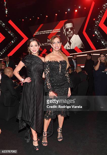 Personality Lourdes Stephen and model Lili Estefan attend the 2016 Person of the Year honoring Marc Anthony at the MGM Grand Garden Arena on November...