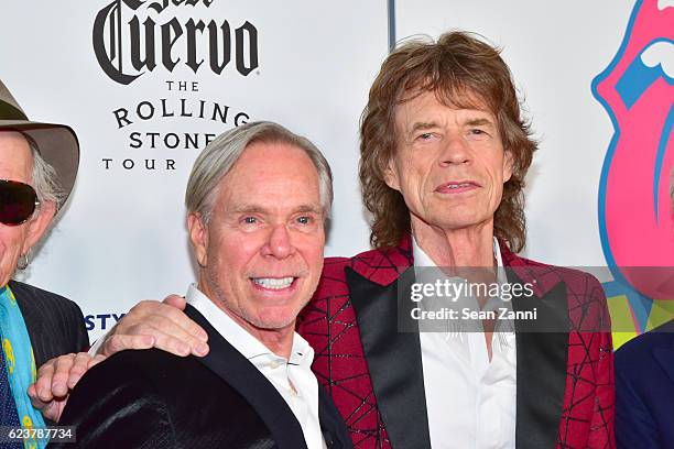 Tommy Hilfiger and Mick Jagger attend The Rolling Stones - Exhibitionism Opening Night at Industria Superstudio on November 15, 2016 in New York City.