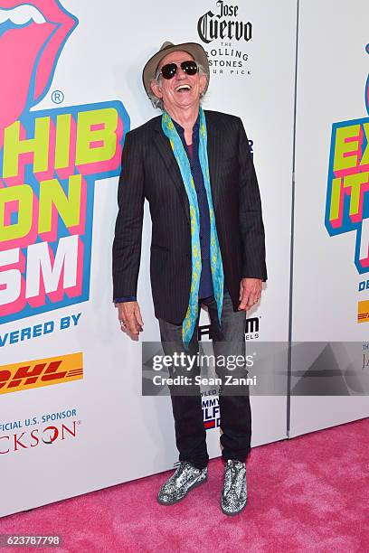 Keith Richards attends The Rolling Stones - Exhibitionism Opening Night at Industria Superstudio on November 15, 2016 in New York City.