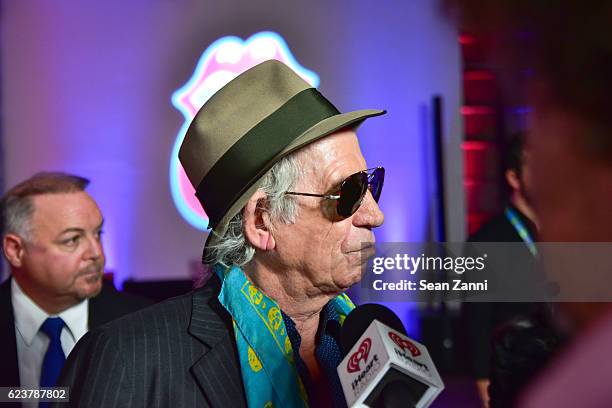 Keith Richards attends The Rolling Stones - Exhibitionism Opening Night at Industria Superstudio on November 15, 2016 in New York City.