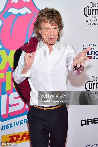 Mick Jagger attends The Rolling Stones - Exhibitionism Opening Night at Industria Superstudio on November 15, 2016 in New York City.