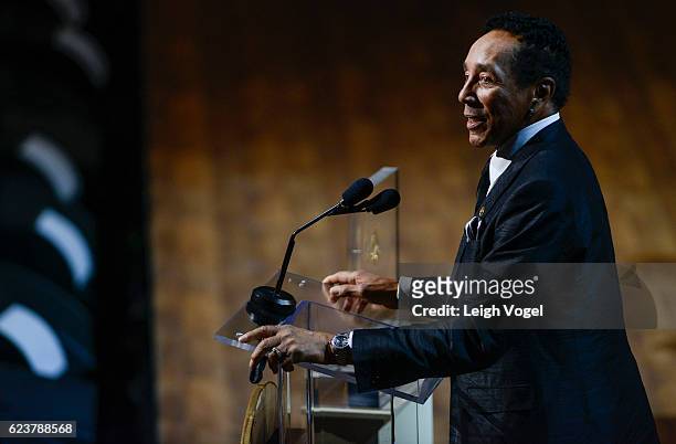 Smokey Robinson is presented with the 2016 Gershwin Prize For Popular Song at DAR Constitution Hall on November 16, 2016 in Washington, DC.