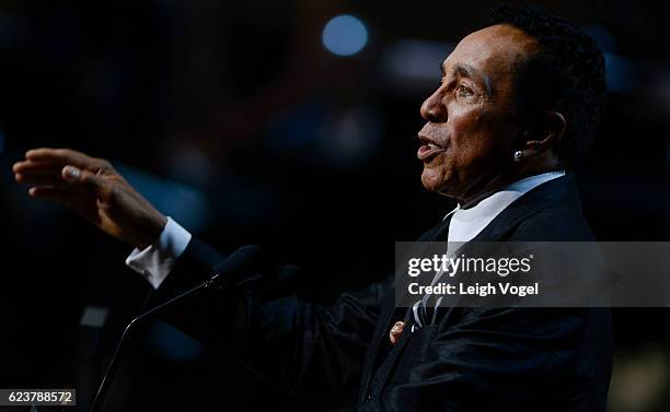 Smokey Robinson is presented with the 2016 Gershwin Prize For Popular Song at DAR Constitution Hall on November 16, 2016 in Washington, DC.