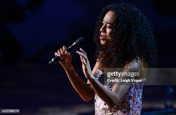 Corrine Bailey Rae performs during the 2016 Gershwin Prize For Popular Song Concert honoring Smokey Robinson at DAR Constitution Hall on November 16,...