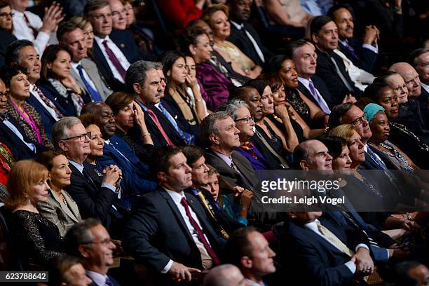 Audience members watch the 2016 Gershwin Prize For Popular Song Concert honoring Smokey Robinson at DAR Constitution Hall on November 16, 2016 in...