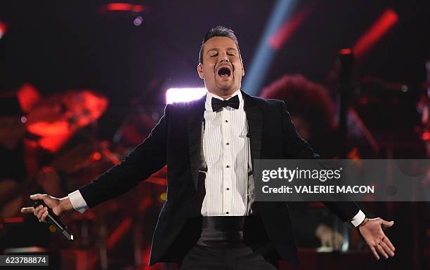 Victor Manuelle performs during the show for the 2016 Latin GRAMMY's Person Of The Year honoring Marc Anthony at the MGM Grand on November 16, 2016...