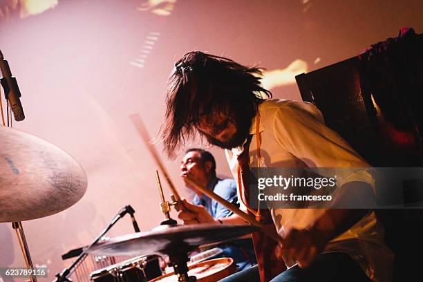 crazy drummer - musician stock pictures, royalty-free photos & images