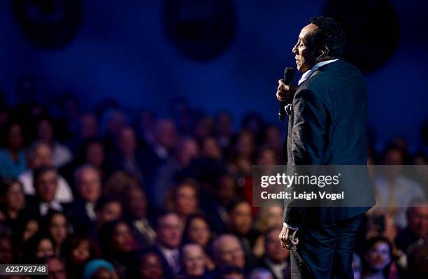 Smokey Robinson performs during the 2016 Gershwin Prize For Popular Song Concert honoring Smokey Robinson at DAR Constitution Hall on November 16,...