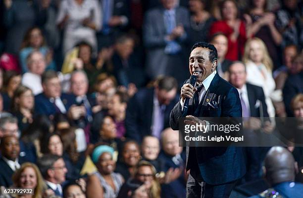 Smokey Robinson performs during the 2016 Gershwin Prize For Popular Song Concert honoring Smokey Robinson at DAR Constitution Hall on November 16,...