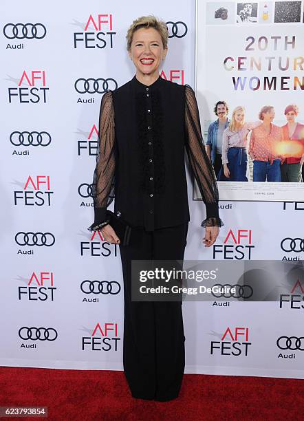 Actress Annette Bening arrives at the AFI FEST 2016 Presented By Audi - A Tribute To Annette Bening And Gala Screening Of A24's "20th Century Women"...