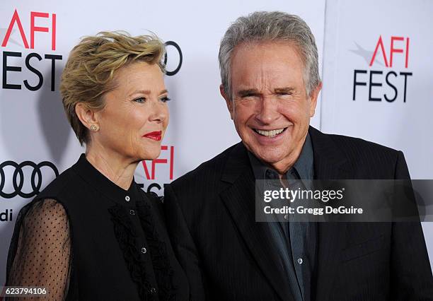 Actors Annette Bening and Warren Beatty arrive at the AFI FEST 2016 Presented By Audi - A Tribute To Annette Bening And Gala Screening Of A24's "20th...