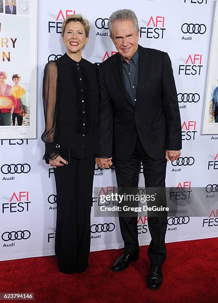 Actors Annette Bening and Warren Beatty arrive at the AFI FEST 2016 Presented By Audi - A Tribute To Annette Bening And Gala Screening Of A24's "20th...