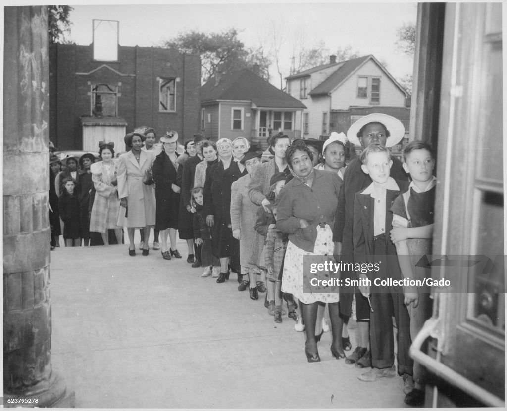 Sugar Rationing People stand in line for sugar rationing during World War II, 1942 ...