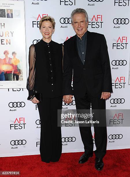 Actress Annette Bening and actor Warren Beatty attend a screening of "20th Century Women" at the 2016 AFI Fest at TCL Chinese Theatre on November 16,...