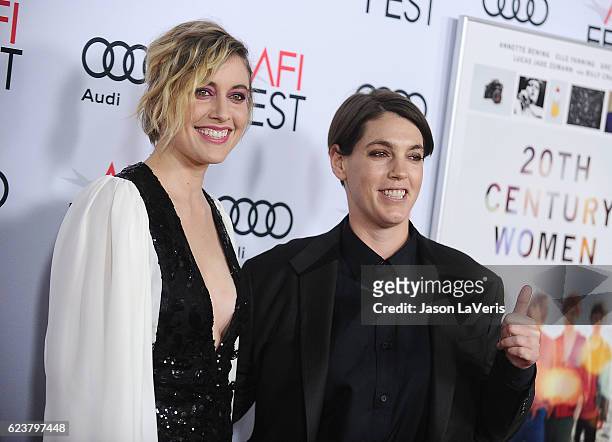 Actress Greta Gerwig and producer Megan Ellison attend a screening of "20th Century Women" at the 2016 AFI Fest at TCL Chinese Theatre on November...