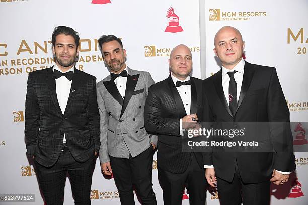 Pável Tello "El Ruso", Asier Cazalis, Dario Adames and Miguel Ángel González of Caramelos de Cianuro attend the 2016 Person of the Year honoring Marc...