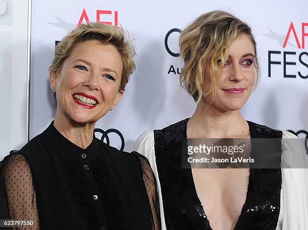 Actresses Annette Bening and Greta Gerwig attend a screening of "20th Century Women" at the 2016 AFI Fest at TCL Chinese Theatre on November 16, 2016...