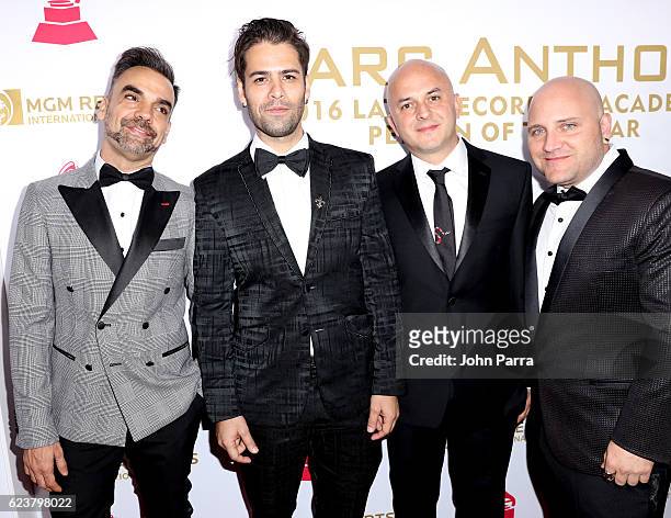 Musical group Caramelos de Cianuro attend the 2016 Person of the Year honoring Marc Anthony at the MGM Grand Garden Arena on November 16, 2016 in Las...