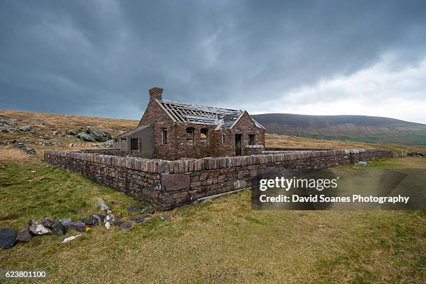 a derelict house in kerry, ireland - schoolhouse stock pictures, royalty-free photos & images