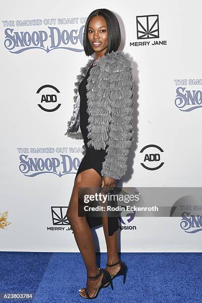 Model Eugena Washington attends Fusion's All Def Roast: The Smoked Out Roast of Snoop Dogg at Avalon Hollywood on November 16, 2016 in Los Angeles,...