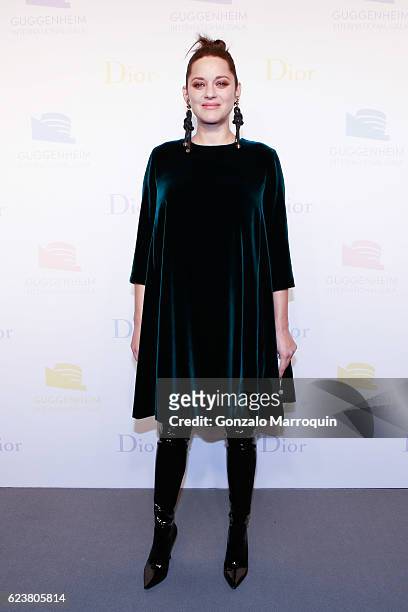 Marion Cotillard at the 2016 Guggenheim International Gala Pre-Party at Solomon R. Guggenheim Museum on November 16, 2016 in New York City.