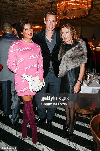 Singer Indira Weis, Volker Stinnes, Business Director Value Retail and Ulrike Schalkowski, Retail Director Wertheim Village attend a dinner party...