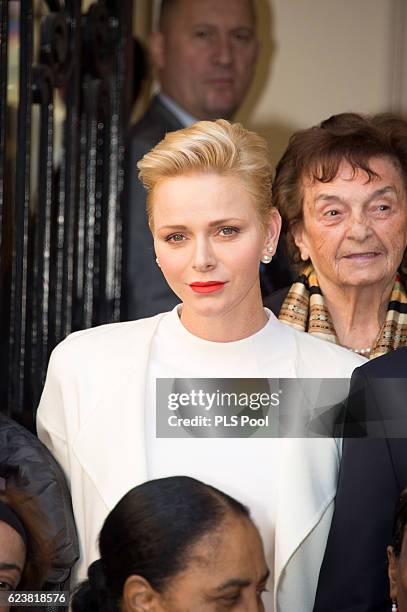 Princess Charlene of Monaco attends the Parcels Distribution At Monaco Red Cross Headquarters on November 17, 2016 in Monaco, Monaco.