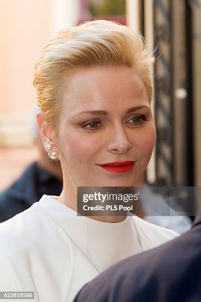 Princess Charlene of Monaco attends the Parcels Distribution At Monaco Red Cross Headquarters on November 17, 2016 in Monaco, Monaco.