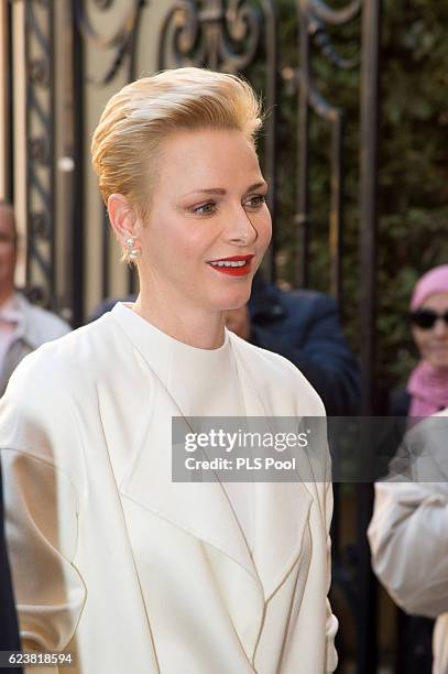 Princess Charlene of Monaco attends the Parcels Distribution At Monaco Red Cross Headquarters on November 17, 2016 in Monaco, Monaco.