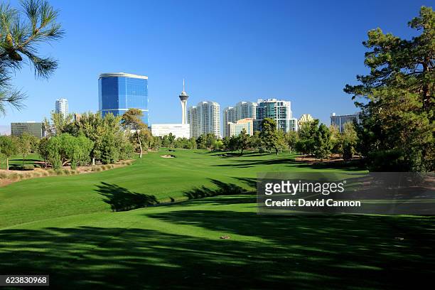 The 449 yards par 4, fourth hole at the Wynn Golf Club on November 3, 2016 in Las Vegas, Nevada.