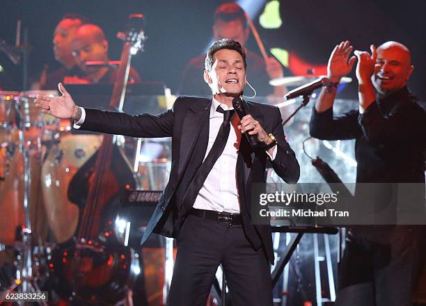 Marc Anthony performs onstage during the 2016 Latin GRAMMY Person of The Year honoring him held at MGM Grand Garden Arena on November 16, 2016 in Las...