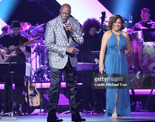 Johnny Ventura and Milly Quezada perform onstage during the 2016 Latin GRAMMY Person of The Year honoring Marc Anthony held at MGM Grand Garden Arena...