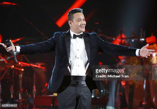 Victor Manuelle performs onstage during the 2016 Latin GRAMMY Person of The Year honoring Marc Anthony held at MGM Grand Garden Arena on November 16,...