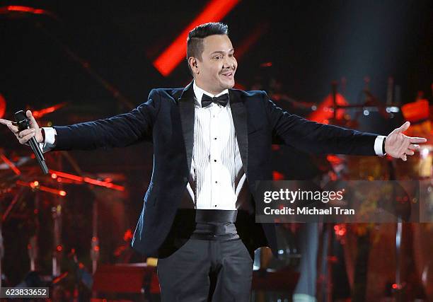 Victor Manuelle performs onstage during the 2016 Latin GRAMMY Person of The Year honoring Marc Anthony held at MGM Grand Garden Arena on November 16,...