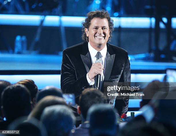 Carlos Vives performs onstage during the 2016 Latin GRAMMY Person of The Year honoring Marc Anthony held at MGM Grand Garden Arena on November 16,...