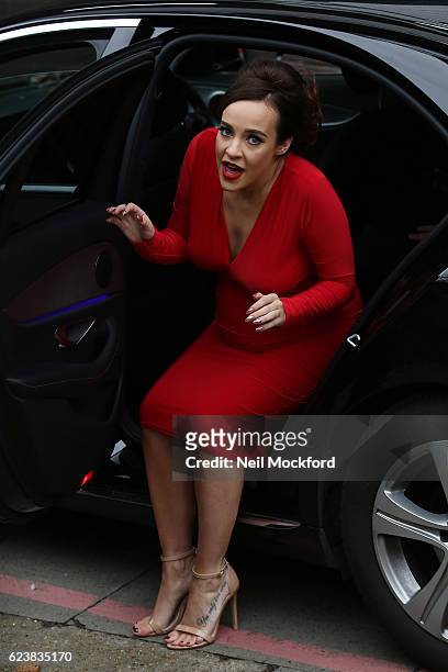 Stephanie Davis seen at the ITV Studios after appearing on Loose Women on November 17, 2016 in London, England.