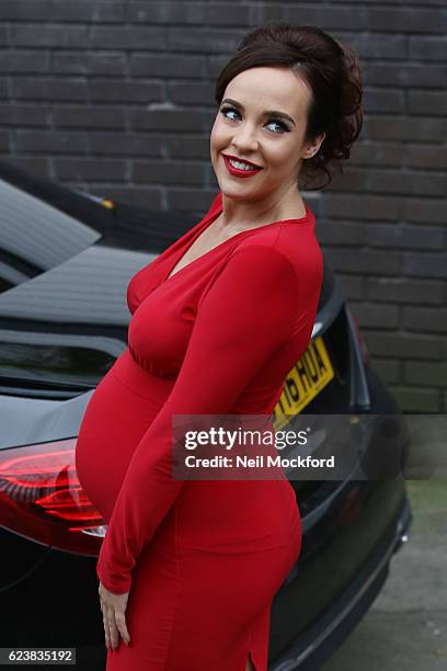 Stephanie Davis seen at the ITV Studios after appearing on Loose Women on November 17, 2016 in London, England.