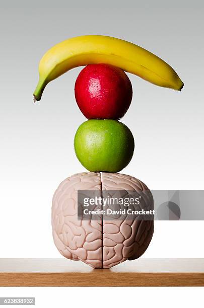 fruit on the brain - brain food photos et images de collection