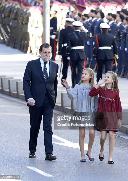 Prime Minister Mariano Rajoy, Princess Sofia of Spain and Princess Leonor of Spain attend the 12th Legislative Sessions opening at the Spanish...