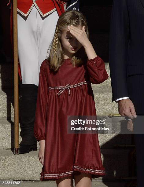 Princess Leonor of Spain attends the 12th Legislative Sessions opening at the Spanish Parliament on November 17, 2016 in Madrid, Spain.