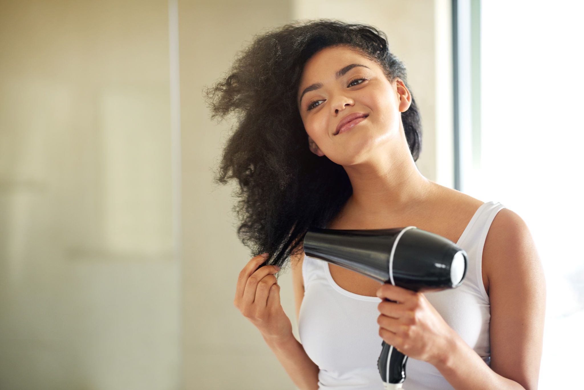 hair blowdrying
